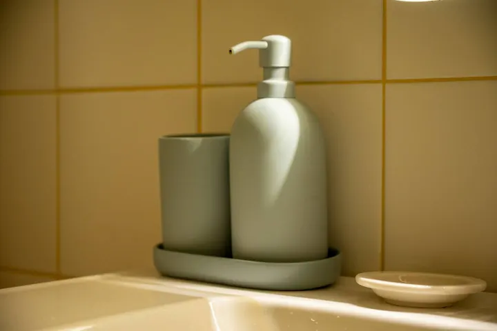 Bathroom toiletries and basin detail
