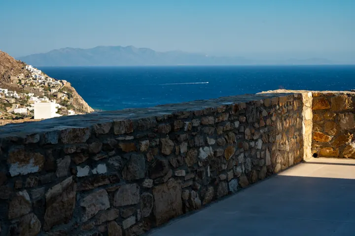 Private stone terrace with breathtaking sea and mountain views