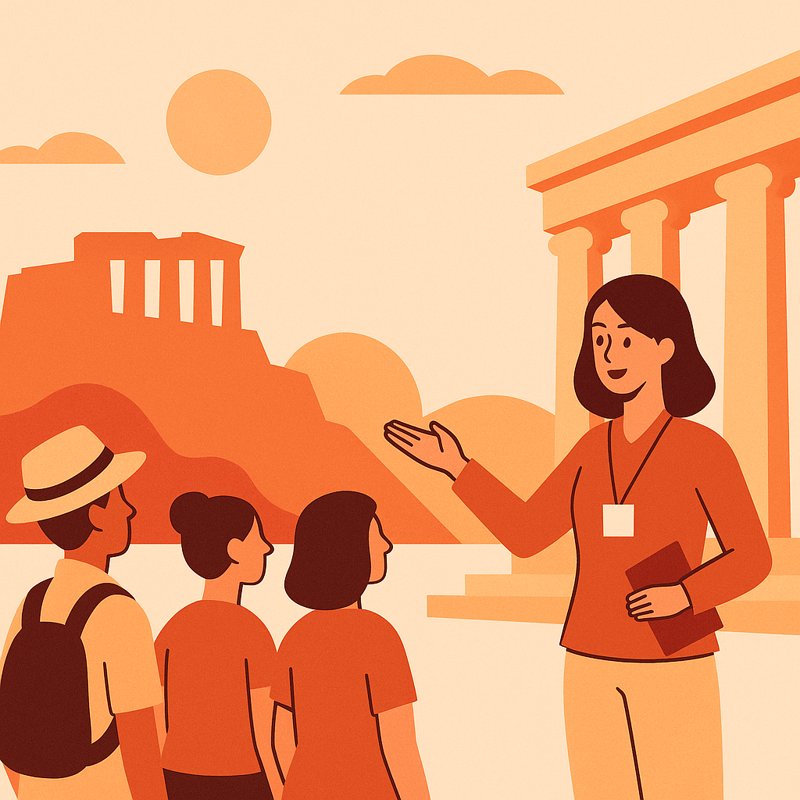 Friendly tour guide illustration